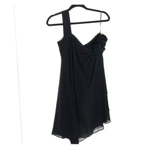 R&M Collection Little Black Dress One Shoulder 6 LBD